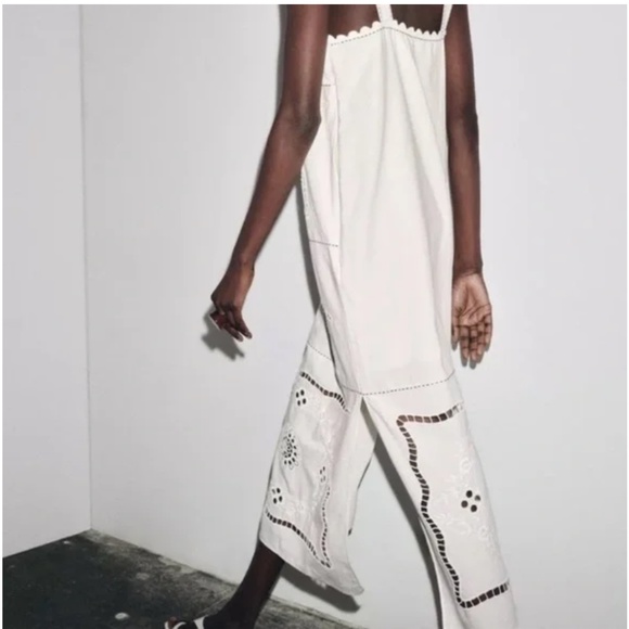 Zara ZW Collection Embroidered Stitch Dress NWT - Picture 1 of 3